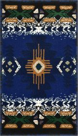 South West Native American Area Rug C318 - Easy Clean, Thick, Soft