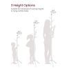 Sturdy Solid Wood Coat Rack in White Finish with 8 Hooks